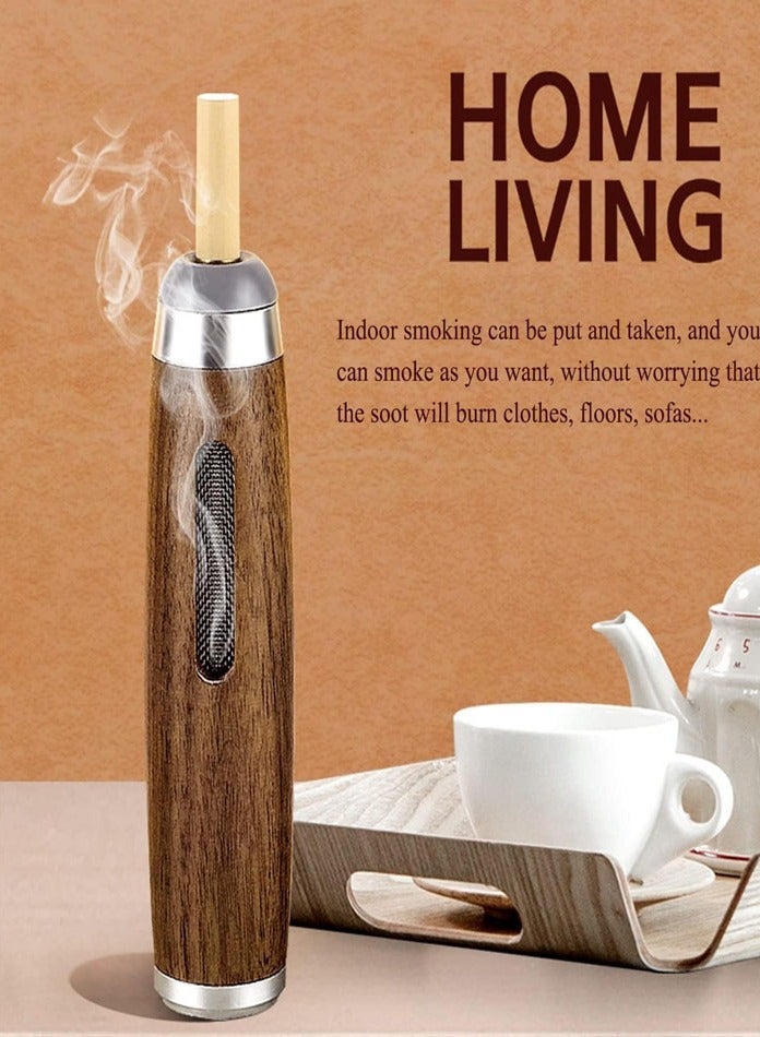 xozgdovg Ashtray Portable Handheld Walnut Mini Ashtray No Soot Ashtray For Outdoor Indoor Car Smoking - Image 5