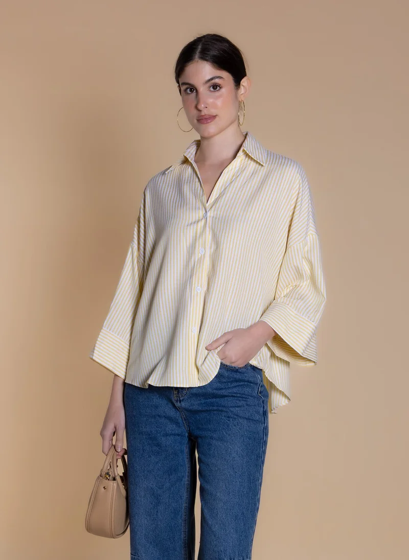 شايبس STRIPED COTTON BLEND SHIRT