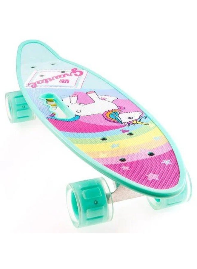 دريم لاند لوح تزلج للاطفال - سماوي بتصميم وحيد القرن - 212-1 - Image 1