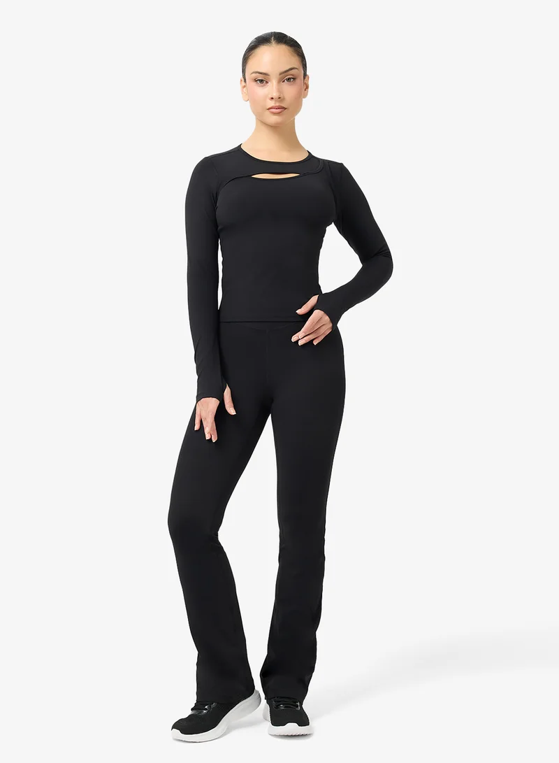 FRWD Soft Touch Seamless Layered Top & Flared Pant Set