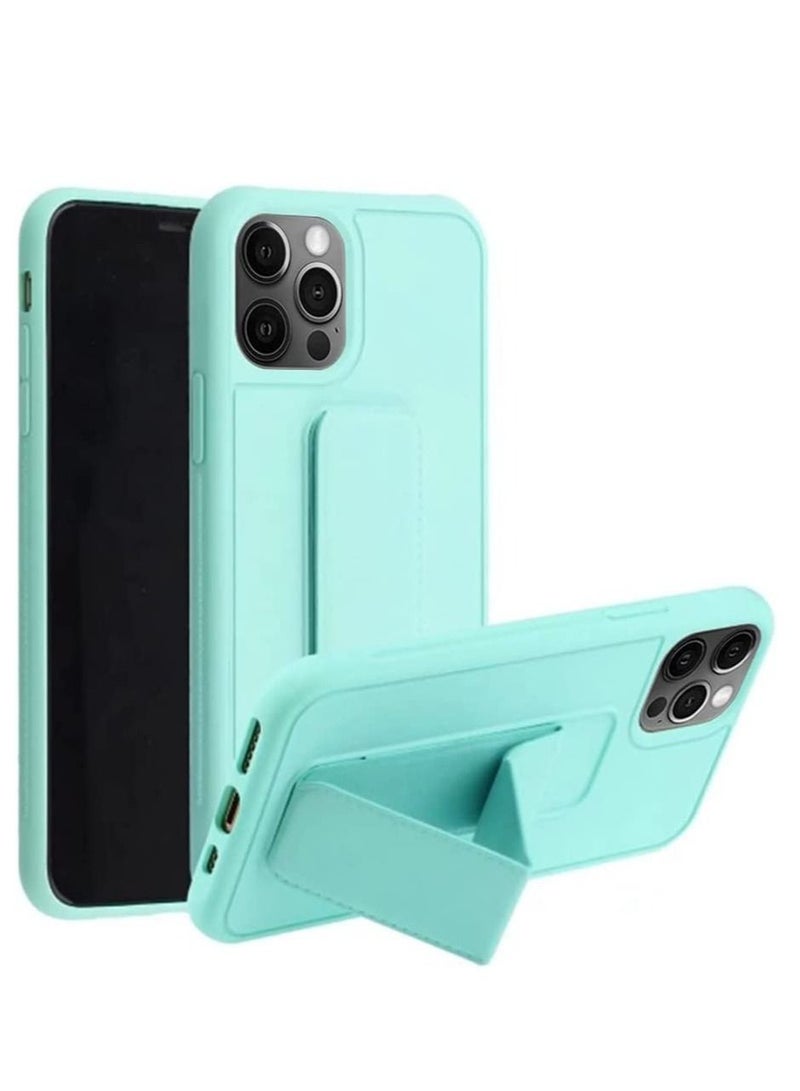 VITION Case Cover For iPhone 14 Pro, Finger Grip  Phone holder Case Car Magnetic Multi-function 3 in 1 Shockproof Back Cover Protective Case (iPhone 14 Pro, Mint Green) - Image 4