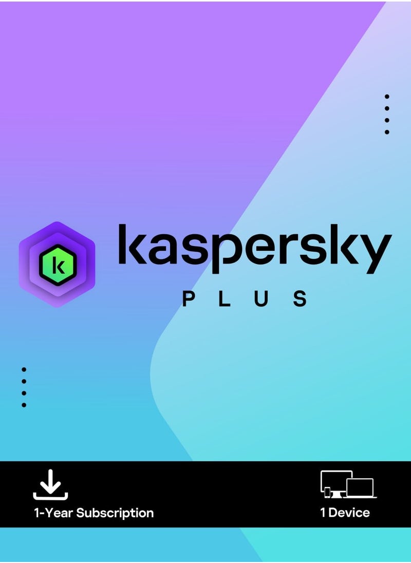 Kaspersky - Kaspersky Plus | 1 Device for 1 Year | Digital License | SAME DAY DELIVERY - Image 1