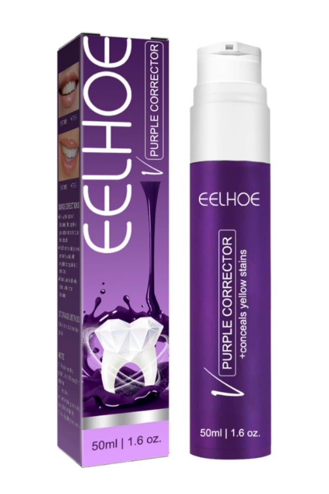 EELHOE Purple Toothpaste Instant Whitening and Correcting Teeth 50ml
