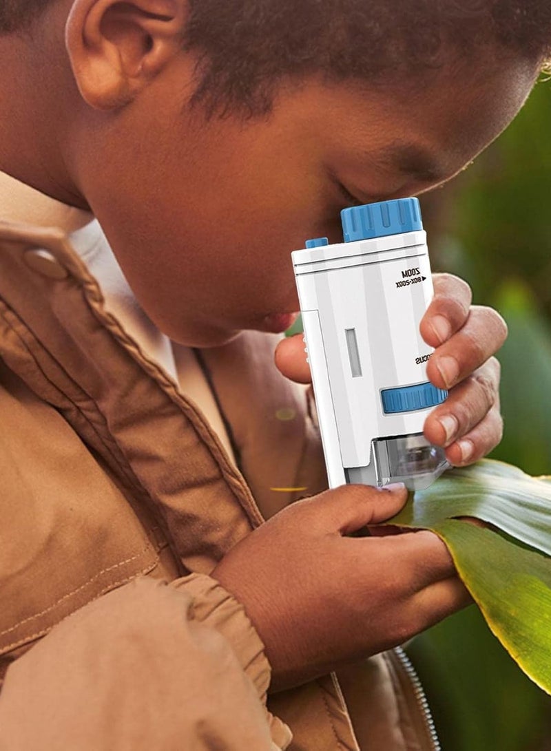 Illumination microscope, 80x-200x zoom mini microscope, portable microscope for children, mini hand magnifying glass with LED illumination for children of science students - Image 2