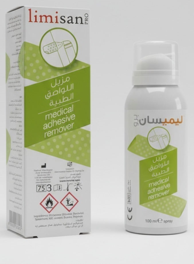 ليمسان بخاخ ليميسان برو (100 مل) لإزالة اللاصق الطبي والضمادات - خالي من الكحول، لطيف على البشرة، سريع المفعول ومنعش برائحة النعناع - Image 1
