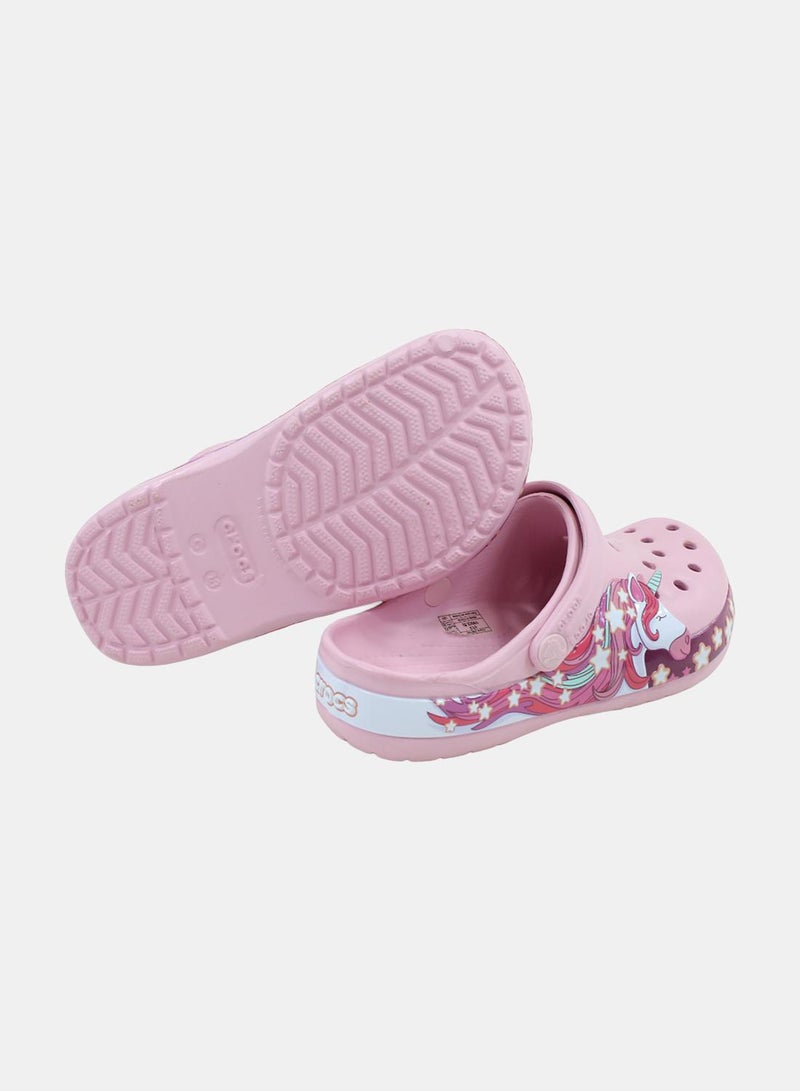 crocs Girls Rubber Crocs – Pink with Unicorn Design - Image 3