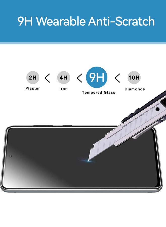 بشكل مختصر [3 عبوات] واقي شاشة زجاجي 9H زجاج مقوى 9H لسامسونج جالاكسي A55 5G، واقي شاشة زجاجي مضاد للكسر، فائق الوضوح ومضاد للكسر - Image 5