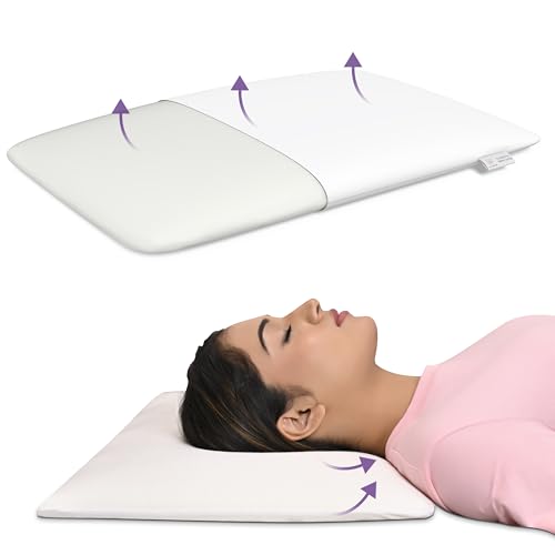 MY ARMOR Memory Foam Pillow of 2.5 Inch Height, Slim Orthopedic Pillow for Sleeping | 2 Years Warranty | with No Cover - Pack of 1 - Image 1