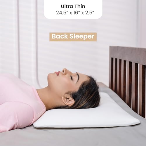 MY ARMOR Memory Foam Pillow of 2.5 Inch Height, Slim Orthopedic Pillow for Sleeping | 2 Years Warranty | with No Cover - Pack of 1 - Image 2