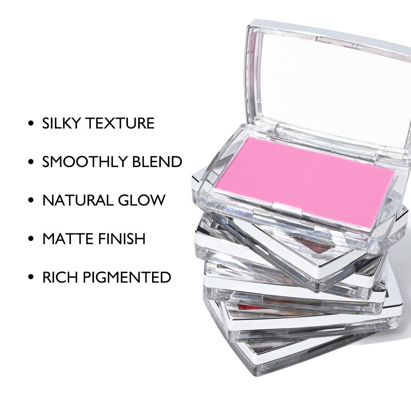 KYDA Pink Blush Powder, Make Up Pink Face Powder Face Blusher, Blendable Formula, Lasting Moisturizing, Ultra Fine Lightweight Texture - Image 3
