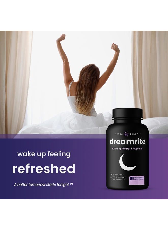 10-in-1 Natural Sleep Aids for Adults - Melatonin, Lemon Balm 1000mg, Chamomile 400mg, Valerian Root 600mg, L Theanine, L Tryptophan, GABA, Magnesium Sleep Aid
