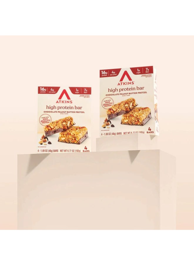 Atkins High Protein Bar, Chocolate Peanut Butter Pretzel, Keto Friendly, Gluten Free, 4 Count (Pack of 1) - Image 4