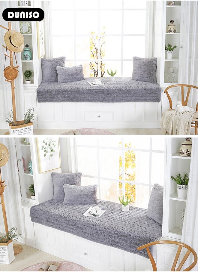 DUNISO - Thick Plush Bay Window Mat Window sill Blanket, Non-Slip Bay Window Cushion Pad, Modern Windowsill Bench Seat Cushion for Indoor Tatami Sofa Decor Home Bedroom Living Room - Image 1