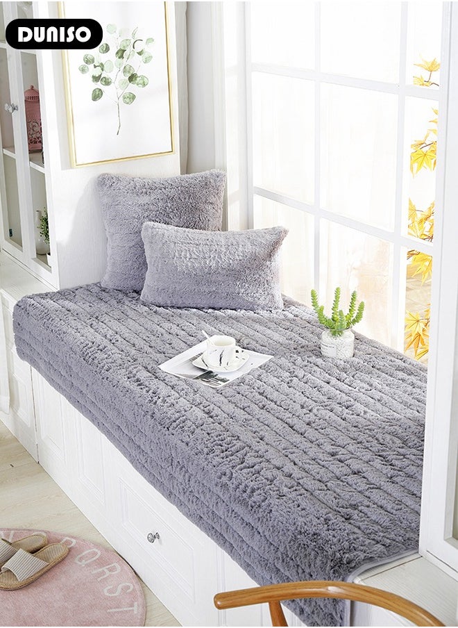 DUNISO - Thick Plush Bay Window Mat Window sill Blanket, Non-Slip Bay Window Cushion Pad, Modern Windowsill Bench Seat Cushion for Indoor Tatami Sofa Decor Home Bedroom Living Room - Image 1