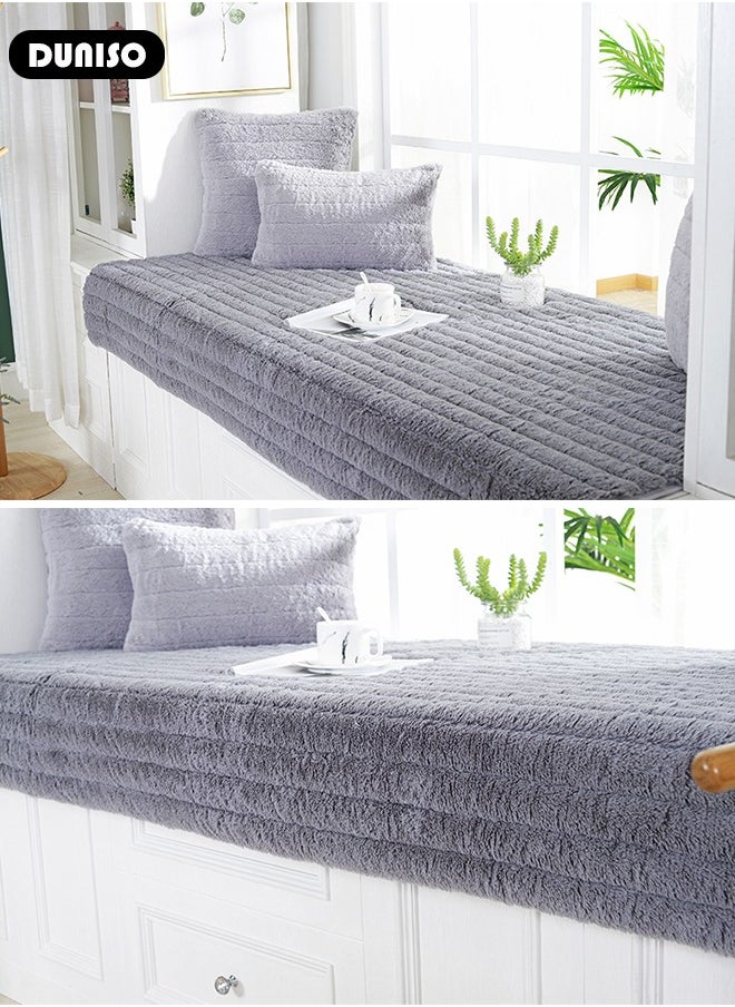 DUNISO - Thick Plush Bay Window Mat Window sill Blanket, Non-Slip Bay Window Cushion Pad, Modern Windowsill Bench Seat Cushion for Indoor Tatami Sofa Decor Home Bedroom Living Room - Image 1