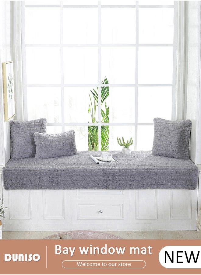 DUNISO - Thick Plush Bay Window Mat Window sill Blanket, Non-Slip Bay Window Cushion Pad, Modern Windowsill Bench Seat Cushion for Indoor Tatami Sofa Decor Home Bedroom Living Room - Image 1