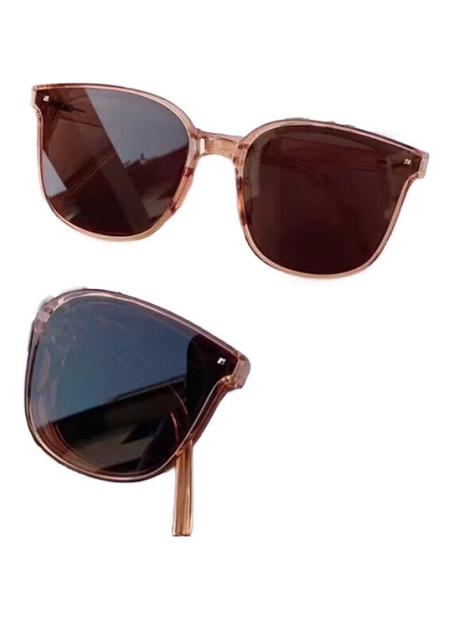 YIDUN Foldable Sunglasses, Unisex Portable Anti-Glare Square Frame Glasses, Tea Color - Image 3