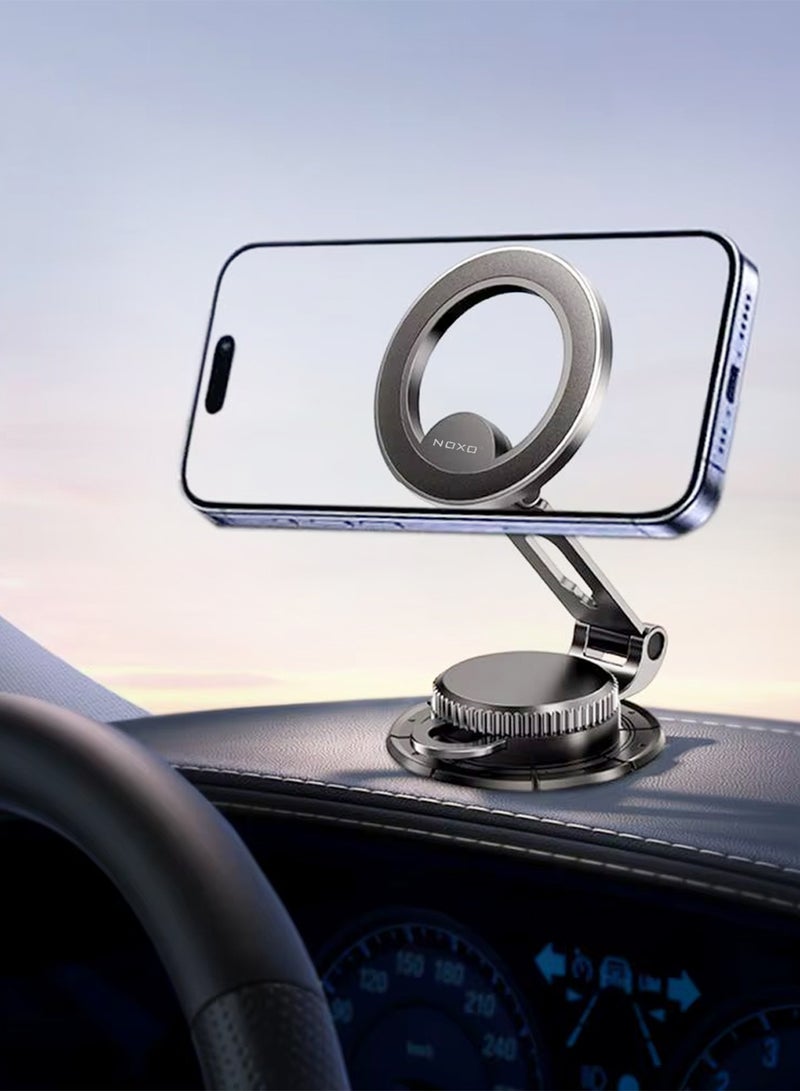 NOXO Magnetic Folding Car Phone Mount HDN-6 – Universal Air Vent Holder for iPhone & Samsung (Strong Magnetic Grip, 360° Adjustable, Foldable Design)  - Image 4
