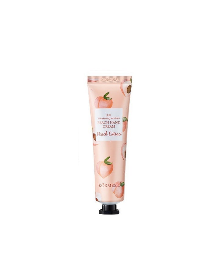 Kormesic Bulk travel size hand cream for dry hands Mini hand cream suitable for holiday gifts Natural plant fragrance Mini hand cream moisturizing hand cream 30g - peach fragrance - Image 1