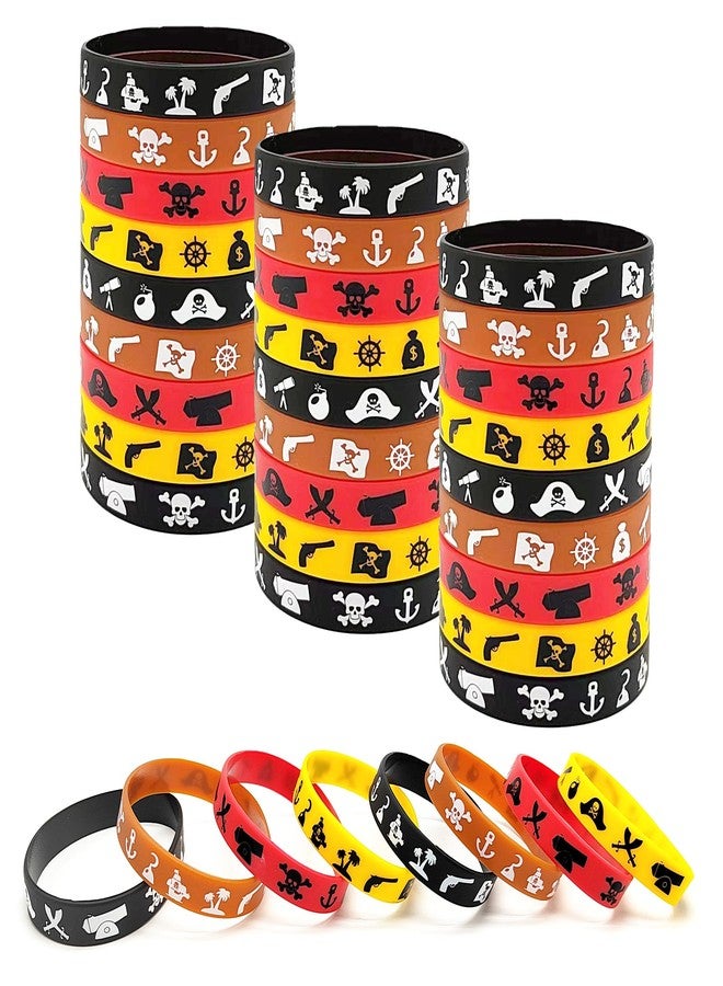 ATSMOICY 48PCS Pirate Party Silicone Wristband Bracelets- Pirate/Halloween Party Favors Supplies Decorations Goodie Bags - Image 2