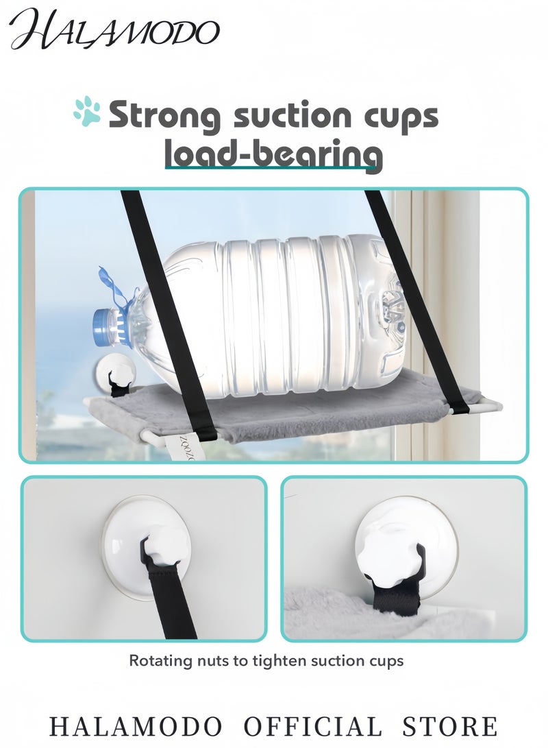 Cat Window Perch Large Cat Hammock with Strong Suction Cups Sturdy Window Seat for Cats Comfortable Resting Spot for Large and Medium Cats Indoor Cat Bed - Image 4
