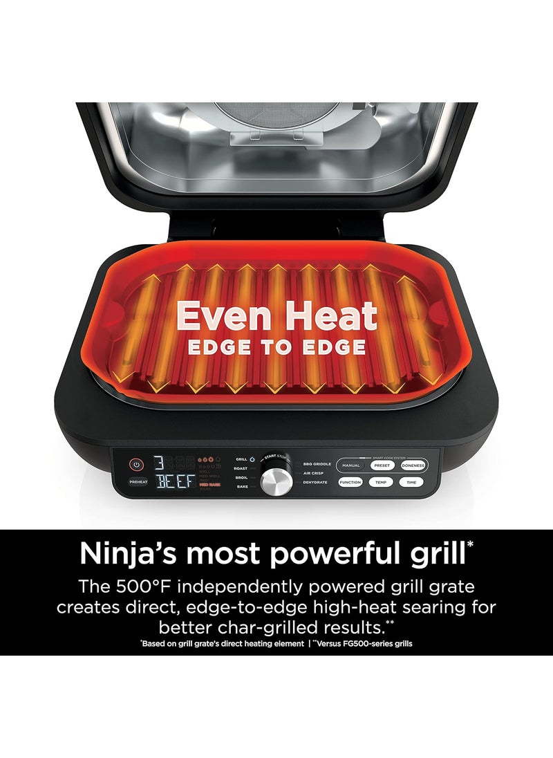 Ninja Ninja IG651 Foodi Smart XL Pro 7in1 Indoor GrillGriddle Combo use Opened or Closed Air Fry Dehydrate  More Pro Power Grate Flat Top Crisper Smart Thermometer Black  - Image 3