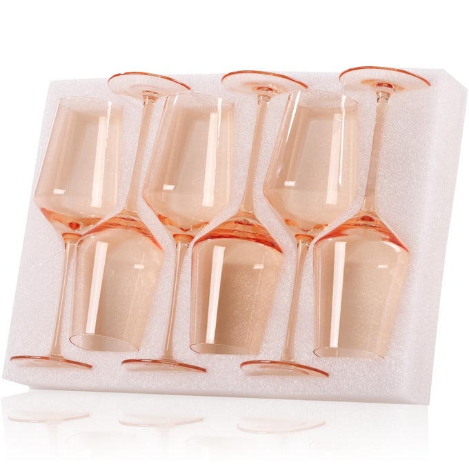BLUSH PINK WINE GLASSES SET OF 615 OZ UNFADING COLOR HANDBLOWN WINE GLASSES PINK DRINKING GLASSED WEDDING ENGAGEMENT HOUSEWARMING GIFTS FOR WINE LOVERS