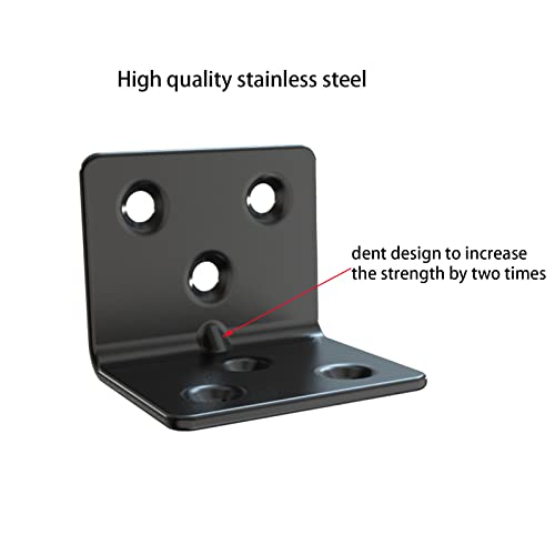 Aufuga Black Stainless Steel Shelf Bracket,Joint Right Angle Bracket,L Shape Heavy Duty Metal Corner Brace Shelf Supporter for Wood Aufuga (Black_1.5x1.2x1.2inch, 16pcs) - Image 2
