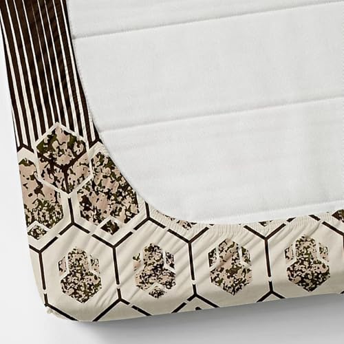 DECOREZA Super Warm Elastic Fitted Warm Flannel Bedsheet King Size Warm Velvet Bedsheet for Winter Double Bed | 2 Pillow Covers, Size - 72 x 78 Inches (Honey Bees) - Image 3