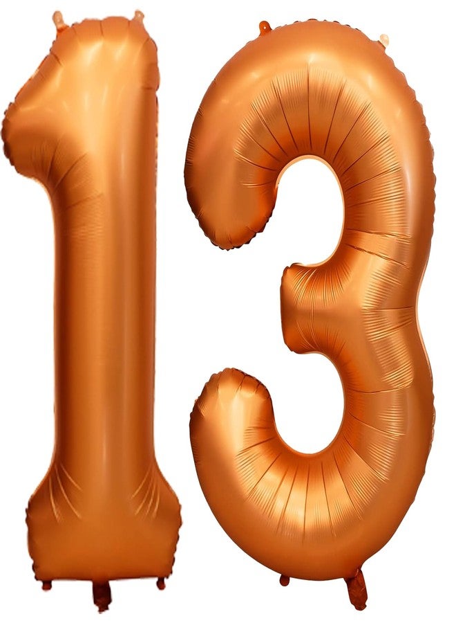 WEIKA 40 Inch Orange Foil Mylar 13 Number Balloon | 2 Pack | 13th Birthday Decorations for Girls and Boys | Wedding - Image 1