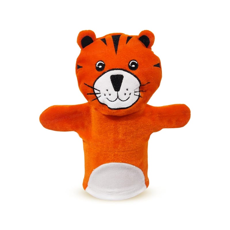 FunBlast Hand Puppets for Kids - Soft Puppets, Story Telling Puppet Toy, Plush Animals Puppet, Fun Play Learning Toys - Multicolor (Tiger) - Image 1
