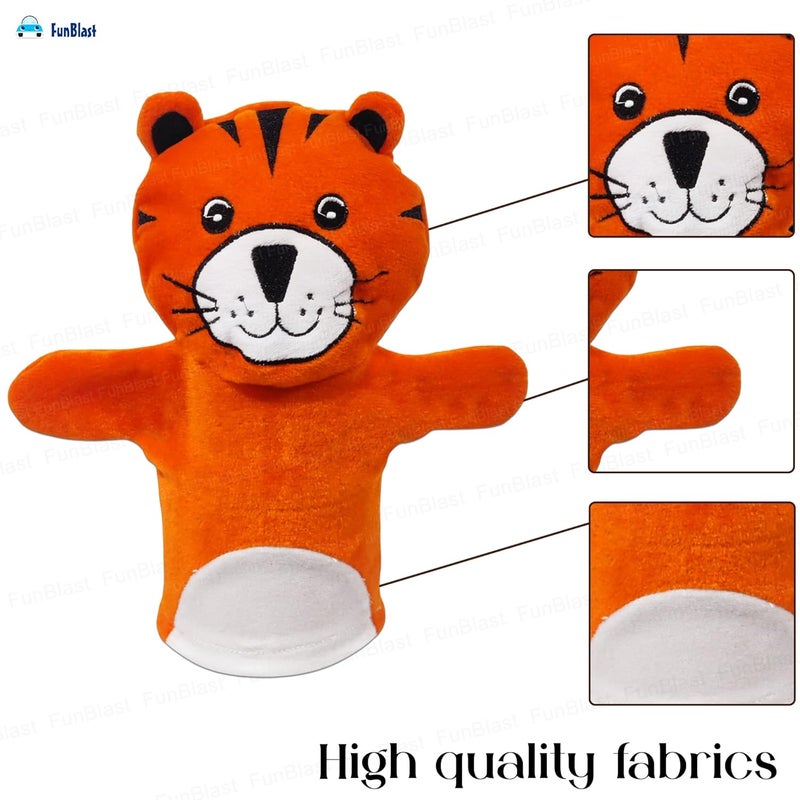 FunBlast Hand Puppets for Kids - Soft Puppets, Story Telling Puppet Toy, Plush Animals Puppet, Fun Play Learning Toys - Multicolor (Tiger) - Image 5