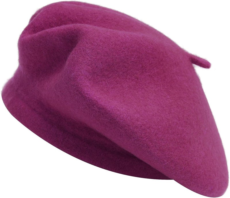 ZLYC Wool French Beret Hat Solid Color Beret Cap for Women Girls - Image 1
