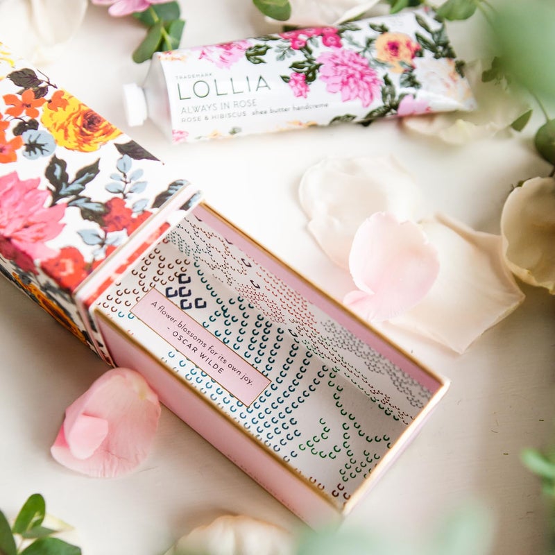 LOLLIA Always in Rose Handcreme, 4 oz., Rose & Hibiscus Scented Hand Cream for Women, Moisturizing Luxury Skin Care for Dry Hands with Shea Butter & Cocoa Butter, Quick Absorbing Lotion - Image 3