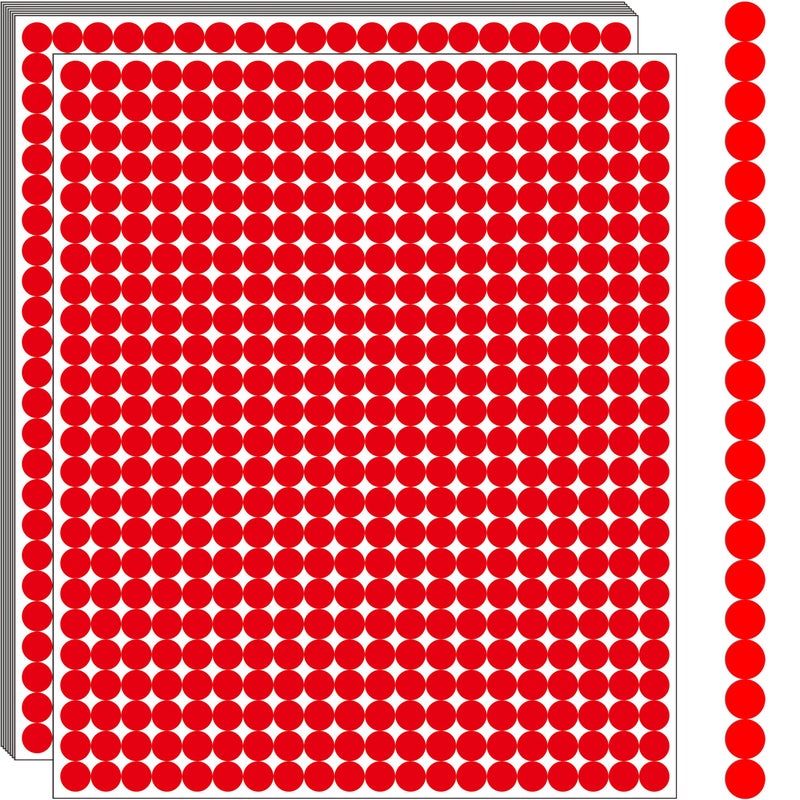 YSHIHE 10000 PCS Red Dot Stickers 1/4" Round Circle Dot Stickers Tiny Mini Little Colored Coding Labels for Office,Classroom - Image 1