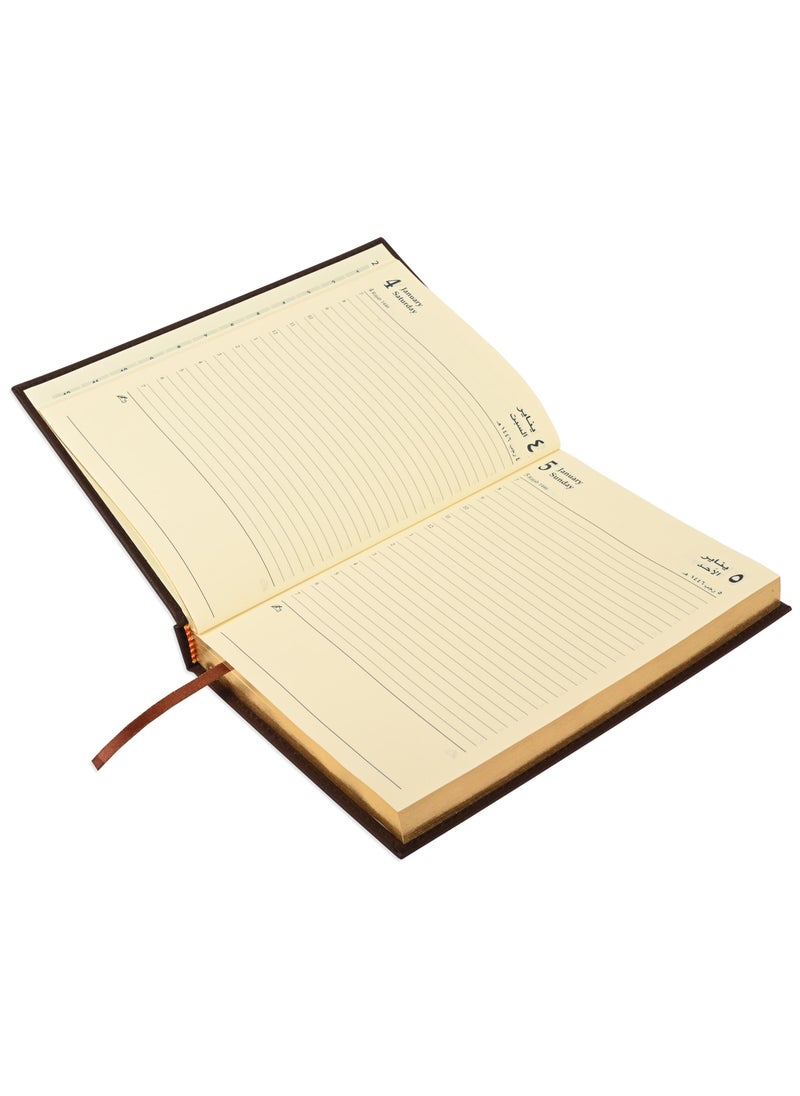 FIS FIS Golden A5 Diary 2025 (Arabic/English) Dark Brown - FSDI26AEG25DBR  - Image 2