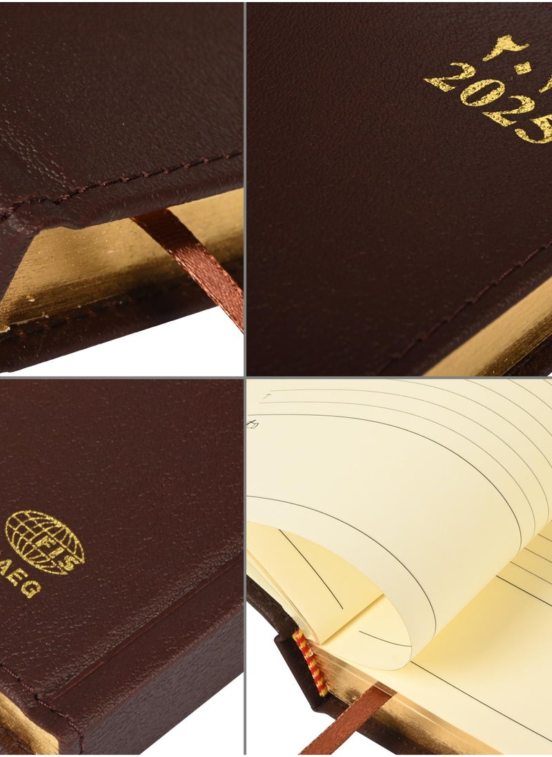 FIS FIS Golden A5 Diary 2025 (Arabic/English) Dark Brown - FSDI26AEG25DBR  - Image 3
