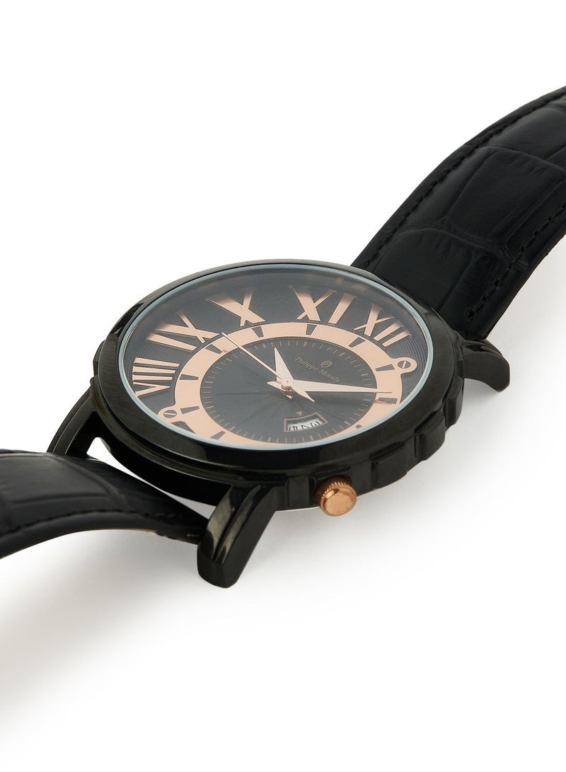 Philippe Moraly of Switzerland Gift Set Watch, Pen And Cufflinks L10171470084R - 43mm - Black  - Image 3