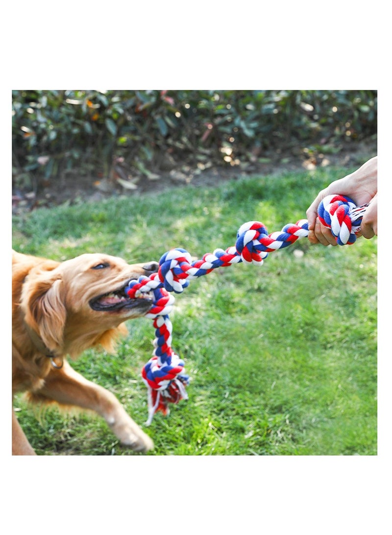 xozgdovg Large dog pet toy Bite resistant molar cotton rope five-knot dog toy  - Image 1