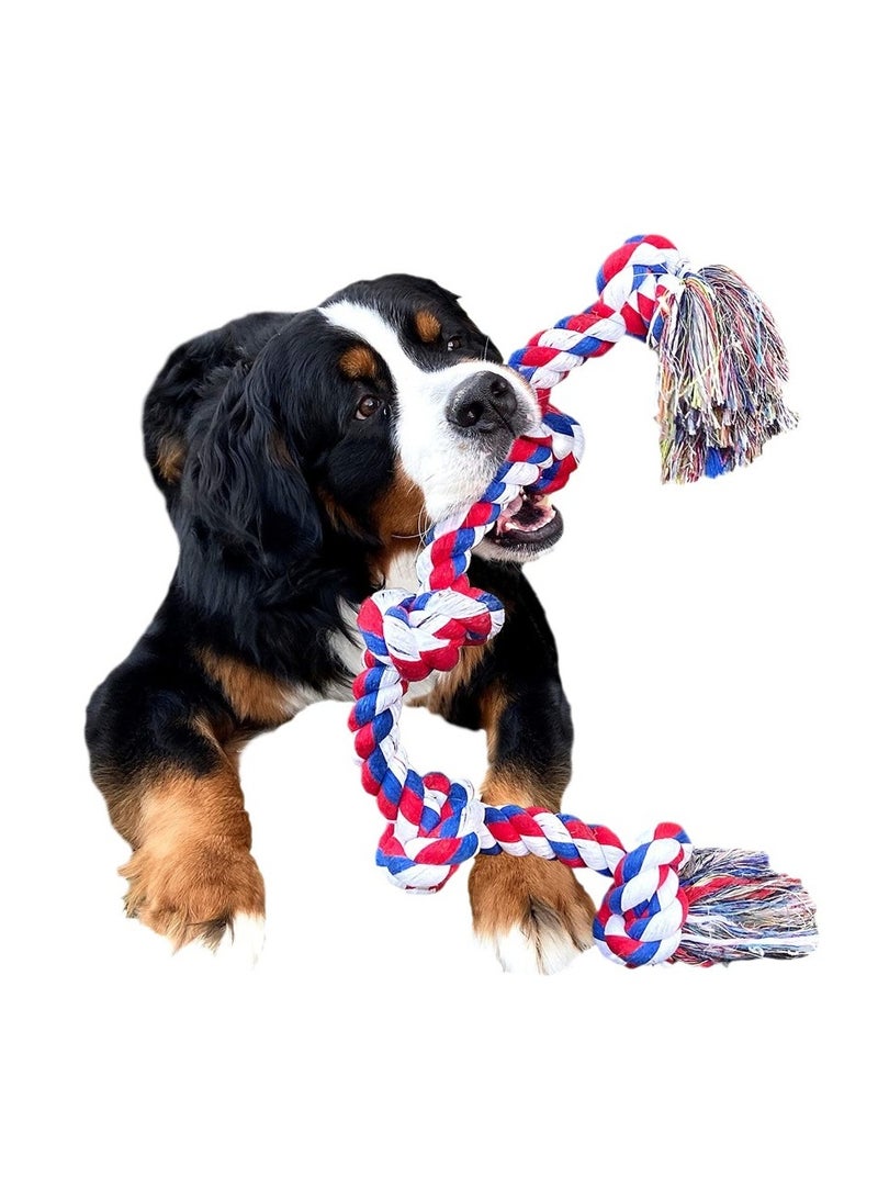 xozgdovg Large dog pet toy Bite resistant molar cotton rope five-knot dog toy  - Image 2