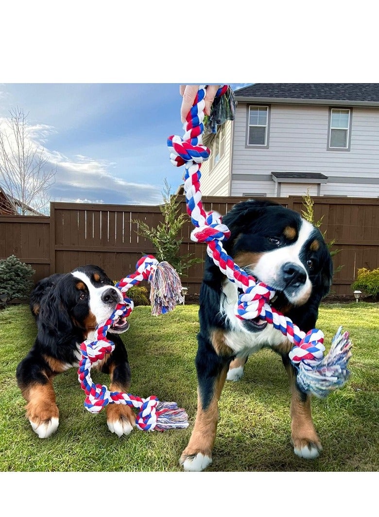 xozgdovg Large dog pet toy Bite resistant molar cotton rope five-knot dog toy  - Image 3