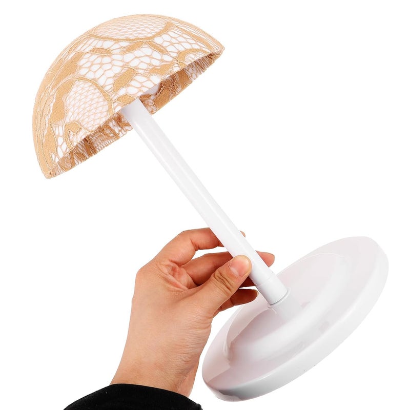 حامل رأس الباروك من Amosfun مزود بارتفاع قابل للتعديل، مصنوع من البلاستيك ومحمول، مناسب لتصفيف وتجفيف الباروكات، ويُستخدم أيضًا للسفر والتخزين. - Image 4