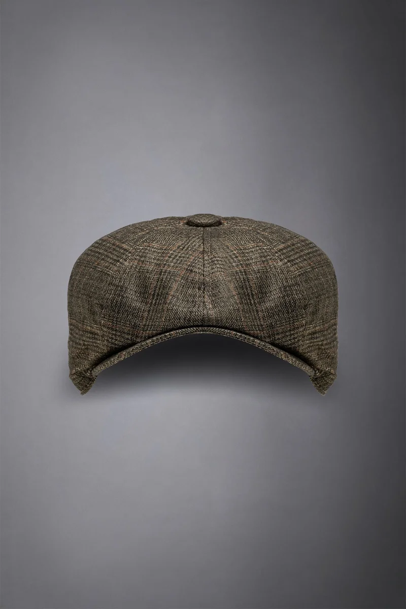 Men's prince of Wales flat cap - Beige