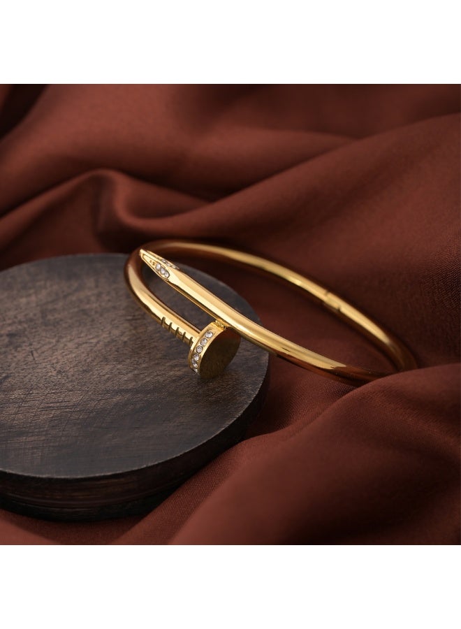 PALMONAS Nail Bangle Bracelet for Women - Waterproof & Anti-Tarnish - Image 1