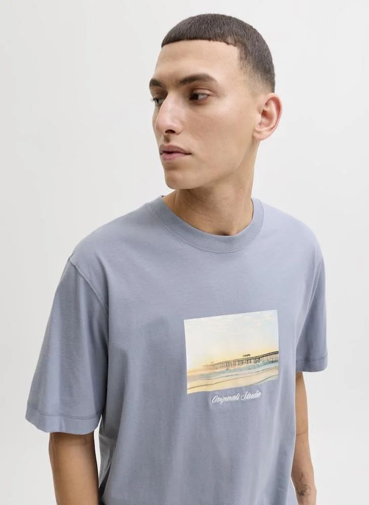 JACK & JONES  Graphic Crew Neck T-Shirt for Men | Best Price UAE