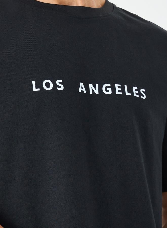 Styli Slogan Print Crew Neck Oversized T-Shirt - Image 3