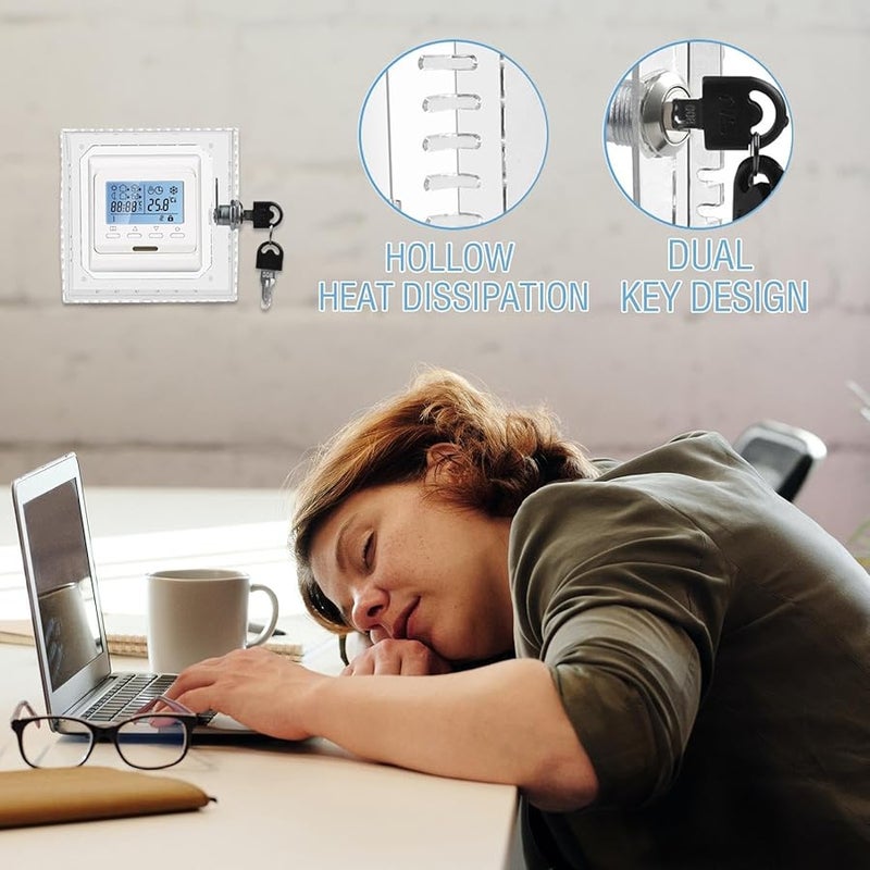 Large Lockable Thermostat Guard Box Wall Mounted Secure Cover - Image 3