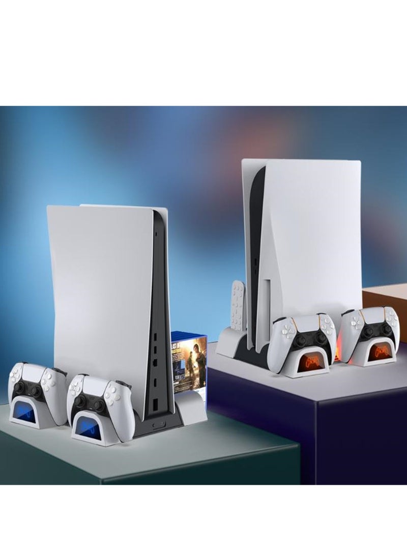 وحدة تحكم PS5 مع قاعدة تبريد متعددة الوظائف للإضاءة المحيطة، ورف تخزين القرص، ووحدة تحكم ألعاب PS5، وشحن مزدوج - Image 4