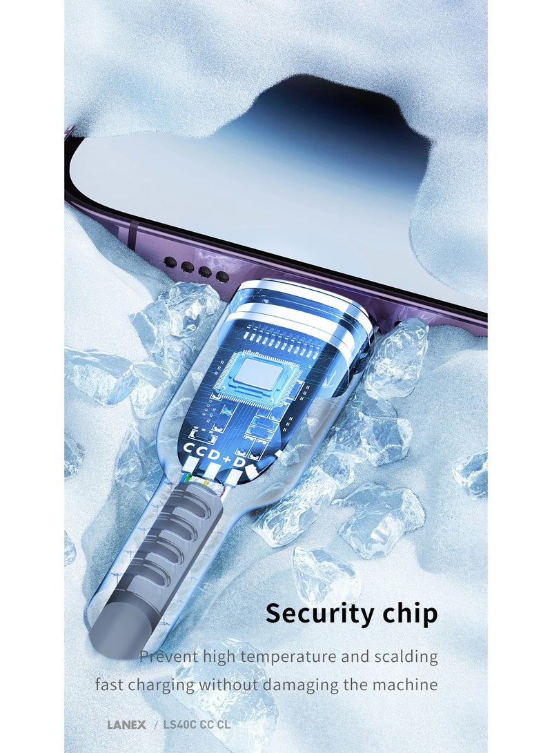 LANEX Lanix LS40C Silicone Reinforced Anti-cut Cable Supports All Mobile Phones With 66W Super Speed ​​Type-C Port 1.5m - Image 5