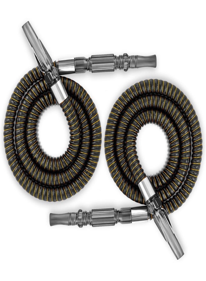 HOOWA 2 Pack Hookah Hose Washable 39'' Shisha Hose Acrylic Handle Leather Wrapped Pipe For Small Hookah Set (Black2) - Image 1